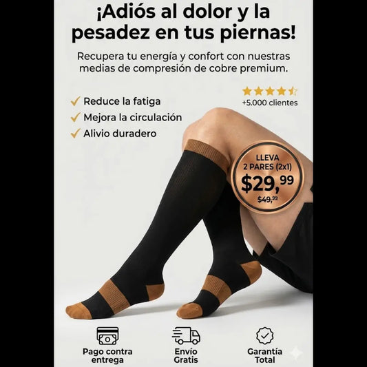 Medias Largas De Compresion De Cobre