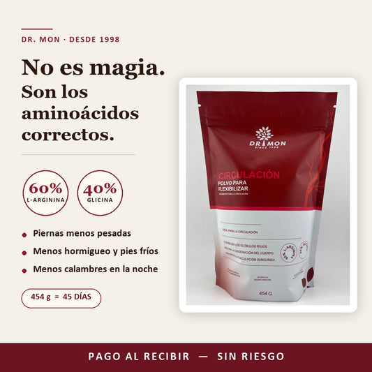 Circulación Dr. Mon — 60% L-Arginina y 40% Glicina, 454 g